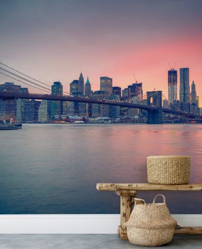 Manhattan Bridge Sunset Wall Mural