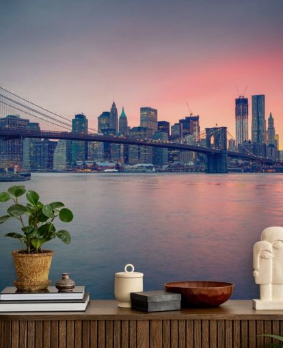 Manhattan Bridge Sunset Wall Mural