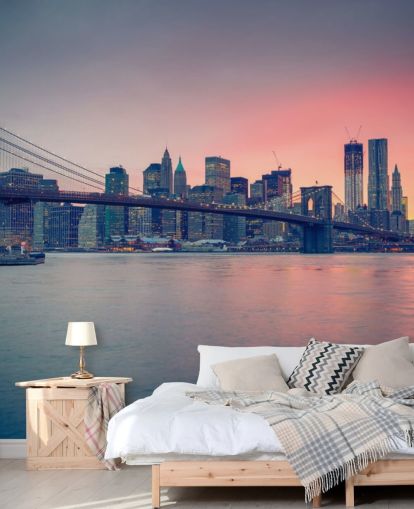 Manhattan Bridge Sonnenuntergang Wandgemälde