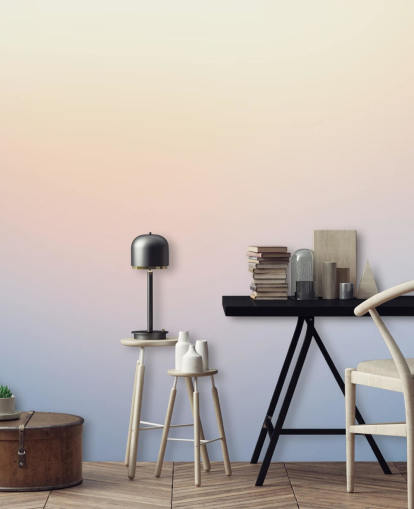 blaues und gelbes Ombre-Tapeten-Wandbild namens Dusk Ombre