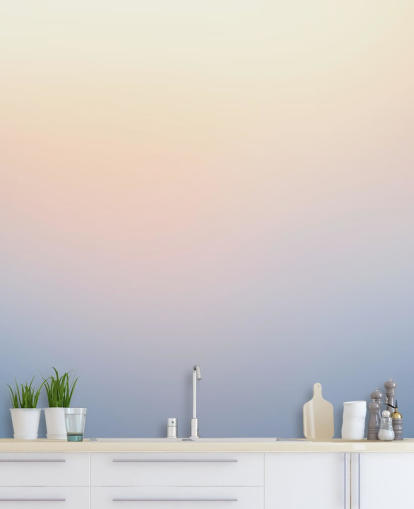 mural de papel pintado ombre azul y amarillo llamado Dusk Ombre