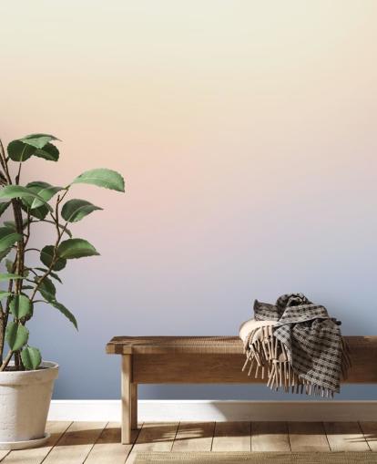 blå og gul ombre tapet vægmaleri kaldet Dusk Ombre