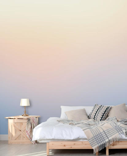 papier peint mural ombré bleu et jaune appelé Dusk Ombre