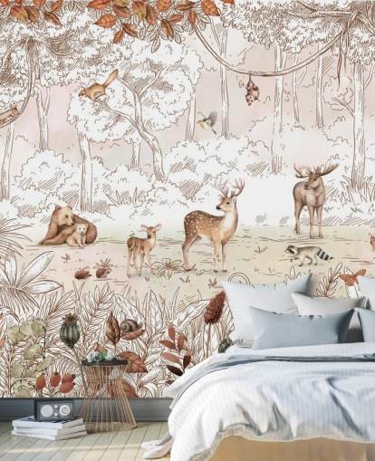 fondo de pantalla de animales lindos de otoño en el bosque