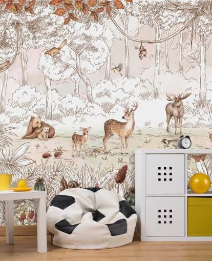 fondo de pantalla de animales lindos de otoño en el bosque