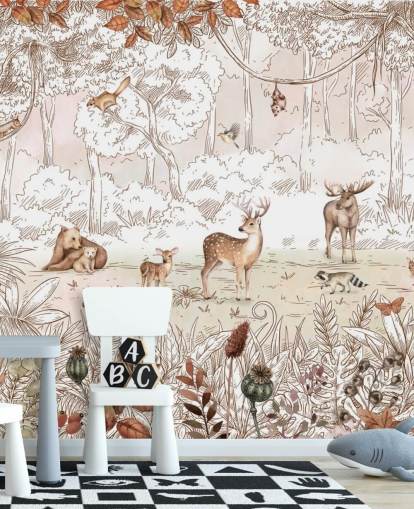 fondo de pantalla de animales lindos de otoño en el bosque