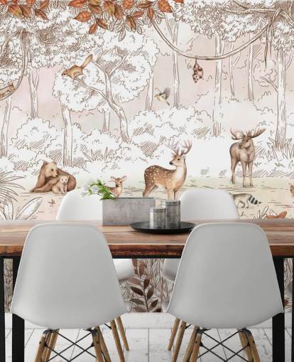 syksyn söpöt eläimet metsätaustakuvassa syksyn söpöt eläimet metsätaustakuvassa