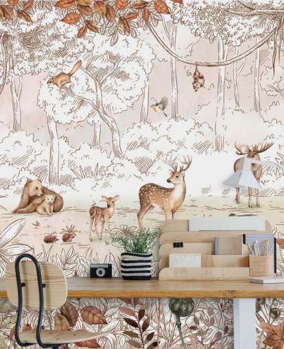 autumn cute animals in forest wallpaper autumn cute animals in forest wallpaper