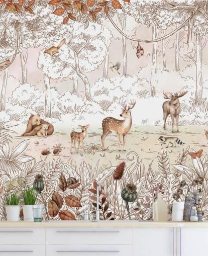 fondo de pantalla de animales lindos de otoño en el bosque