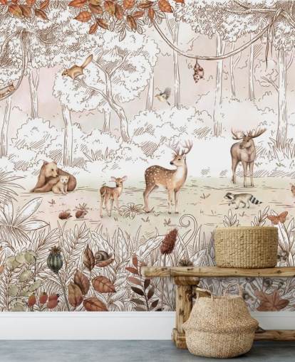 fondo de pantalla de animales lindos de otoño en el bosque