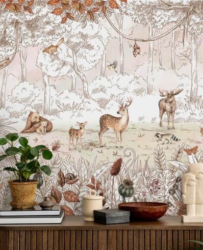 fondo de pantalla de animales lindos de otoño en el bosque