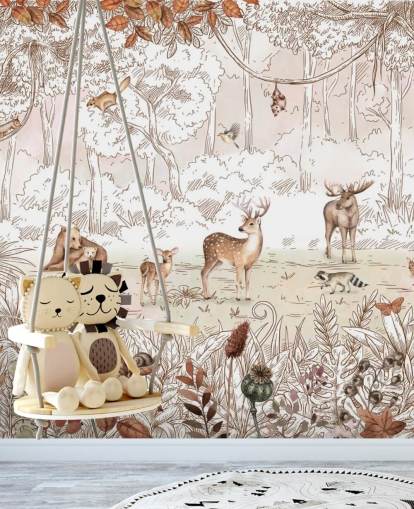 fondo de pantalla de animales lindos de otoño en el bosque