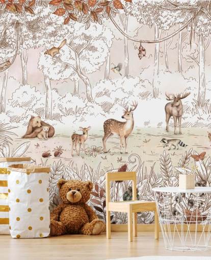 fondo de pantalla de animales lindos de otoño en el bosque