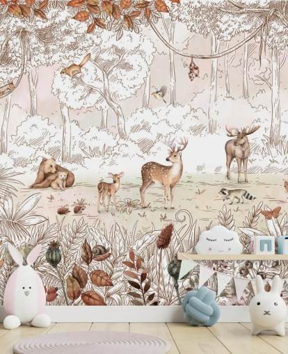 autumn cute animals in forest wallpaper autumn cute animals in forest wallpaper