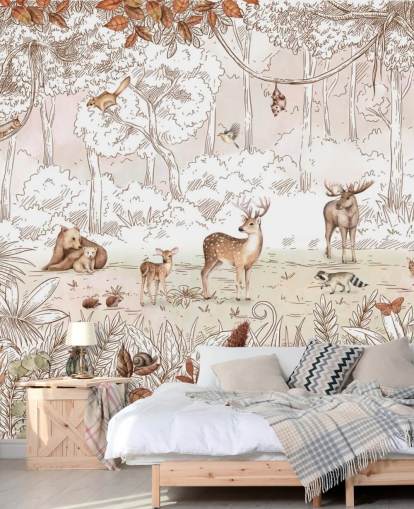 fondo de pantalla de animales lindos de otoño en el bosque