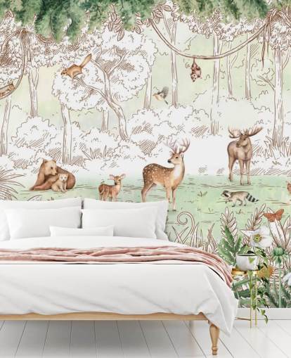 fondo de pantalla de animales lindos en el bosque