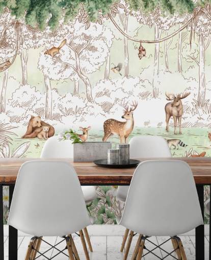 fondo de pantalla de animales lindos en el bosque