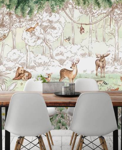 cute animals in woodland wallpaper cute animals in woodland wallpaper