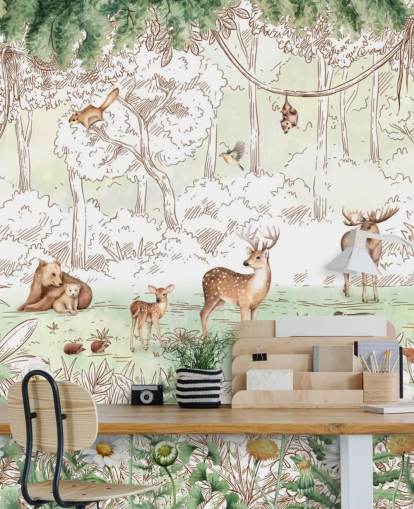 papier peint animaux mignons dans les bois papier peint animaux mignons dans les bois