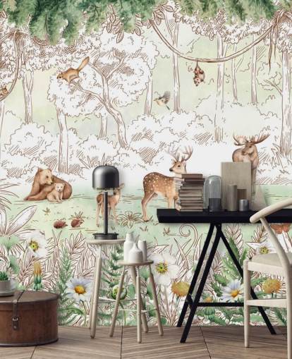 cute animals in woodland wallpaper cute animals in woodland wallpaper