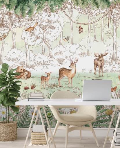 cute animals in woodland wallpaper cute animals in woodland wallpaper