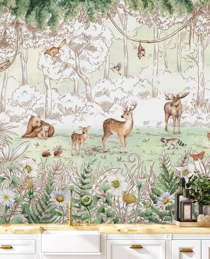 cute animals in woodland wallpaper cute animals in woodland wallpaper