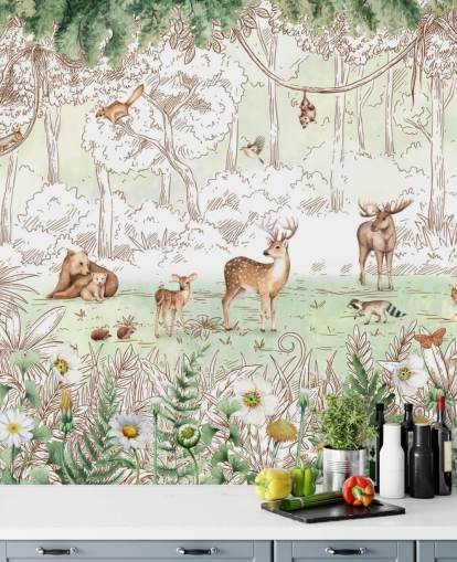 cute animals in woodland wallpaper cute animals in woodland wallpaper