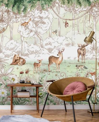 cute animals in woodland wallpaper cute animals in woodland wallpaper