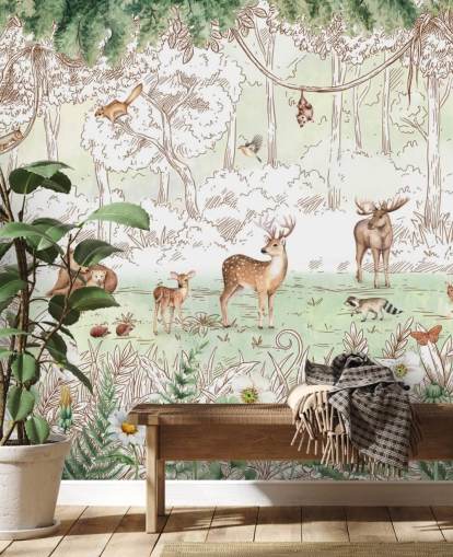 cute animals in woodland wallpaper cute animals in woodland wallpaper