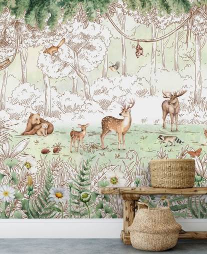 fondo de pantalla de animales lindos en el bosque