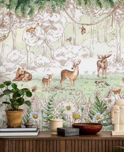 fondo de pantalla de animales lindos en el bosque