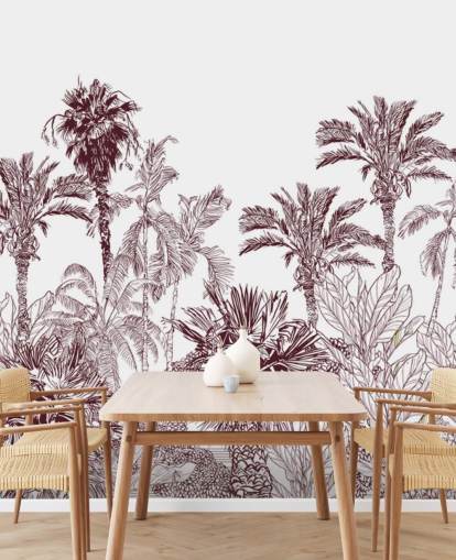 maroon and white tropical wallpaper