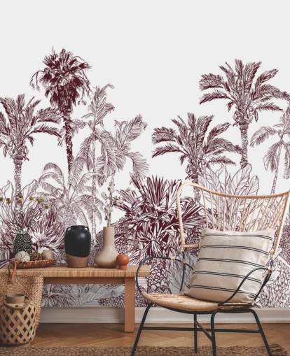 papel de parede tropical marrom e branco papel de parede tropical marrom e branco