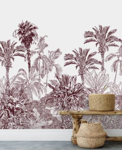 maroon and white tropical wallpaper