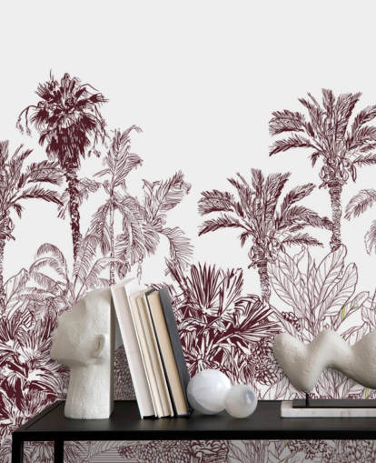 maroon and white tropical wallpaper