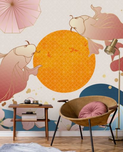 papier peint koi oriental