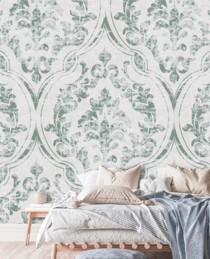 papel pintado vintage verde