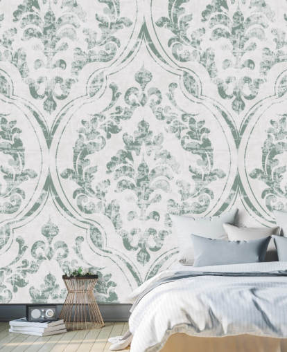 papier peint à motif vert vintage