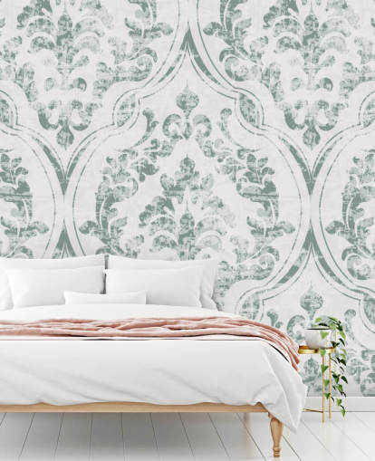 papel de parede padrão verde vintage papel de parede padrão verde vintage