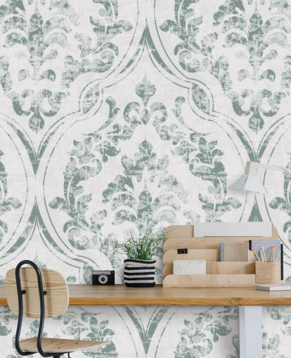 papel pintado vintage verde