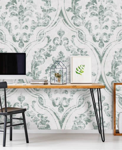 papel de parede padrão verde vintage papel de parede padrão verde vintage