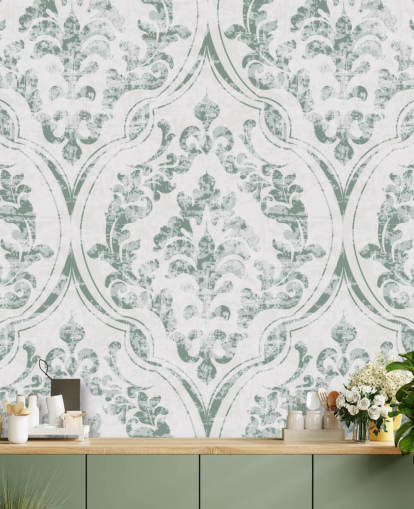 vintage green pattern wallpaper