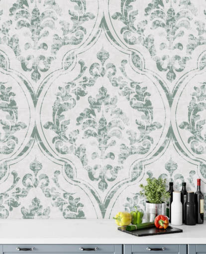 vintage green pattern wallpaper
