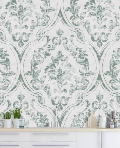 vintage green pattern wallpaper