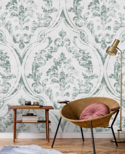 vintage green pattern wallpaper