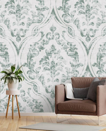 vintage green pattern wallpaper