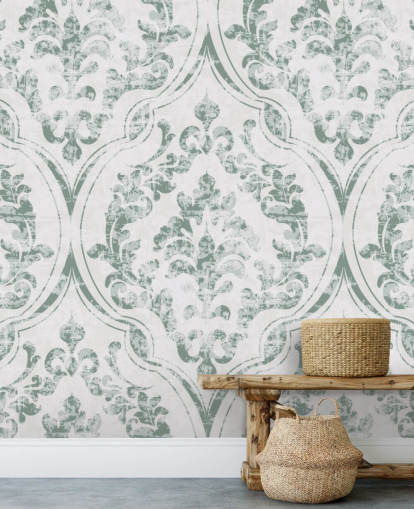 papel de parede padrão verde vintage papel de parede padrão verde vintage