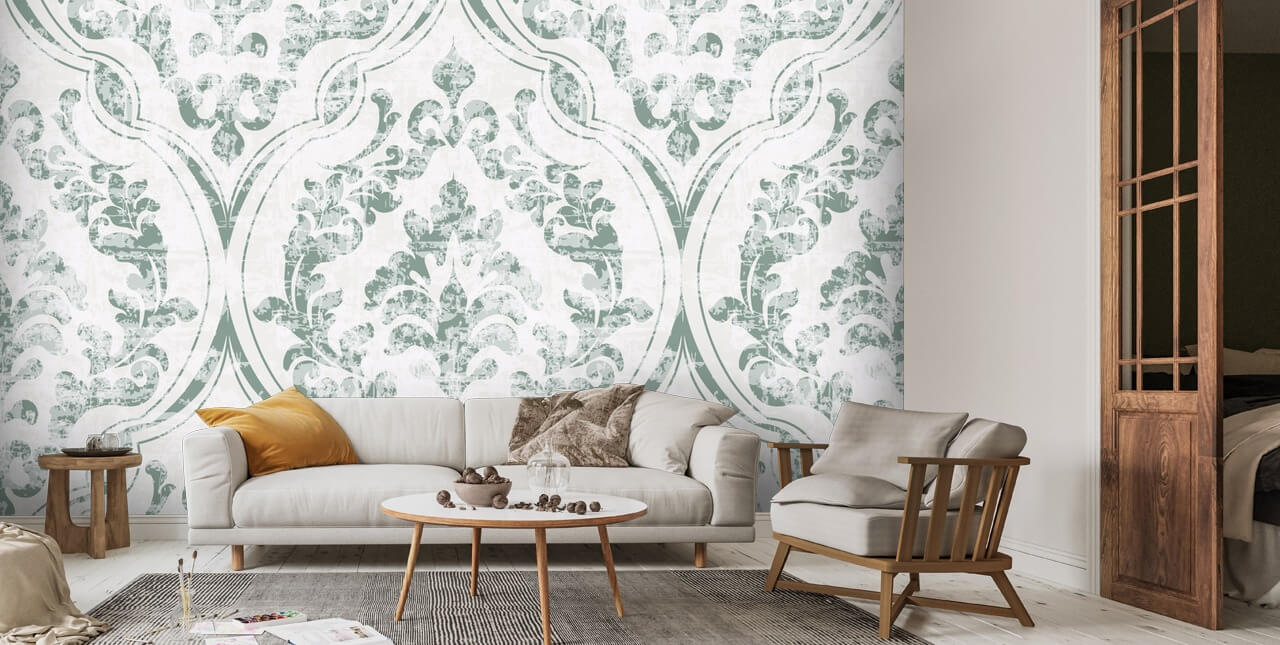 Sage Green Damask Wallpaper Wallsauce ZA