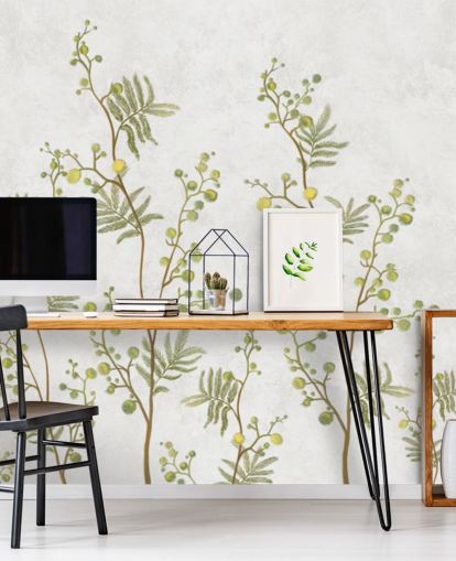 papel pintado de ramas de chinoisiere verde y amarillo papel pintado de ramas de chinoisiere verde y amarillo