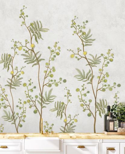 papel pintado de ramas de chinoisiere verde y amarillo papel pintado de ramas de chinoisiere verde y amarillo